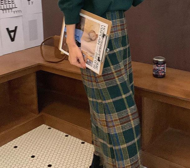 チェックニットミディスカート 6236-画像3-韓国ファッション通販POPREA［ポップリア］