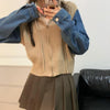 ジッパーセーターデニムジャケット 6130-画像3-韓国ファッション通販POPREA［ポップリア］