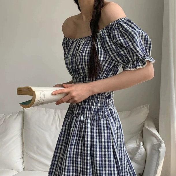 ギンガムチェック2wayワンピース﻿ 6808-画像3-韓国ファッション通販POPREA［ポップリア］