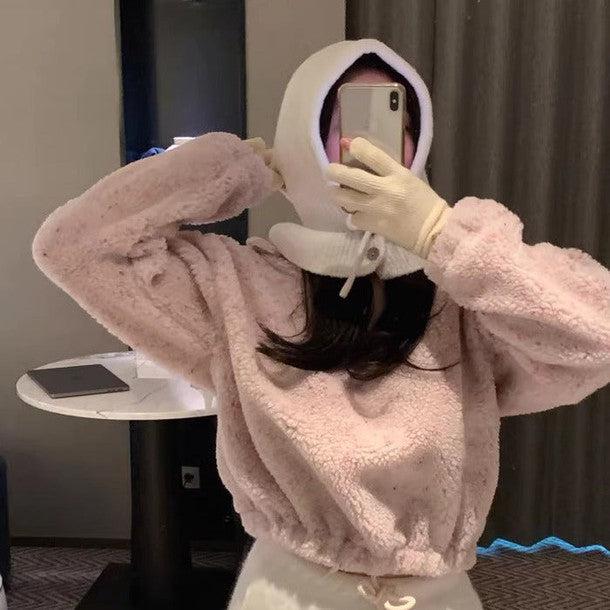 クロップドハーフジップアップニット 6389-画像3-韓国ファッション通販POPREA［ポップリア］