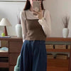 リブニットキャミドッキングロングTシャツ﻿﻿ 6213-画像3-韓国ファッション通販POPREA［ポップリア］