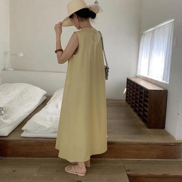 Aラインベーシックロングワンピース﻿﻿﻿ 6057-画像3-韓国ファッション通販POPREA［ポップリア］