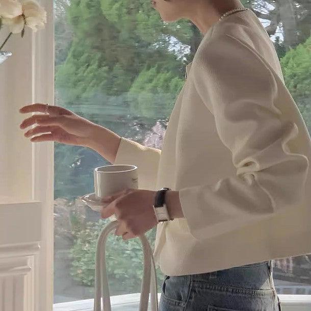 ツイードシルバーボタンジャケット﻿ 6440-画像3-韓国ファッション通販POPREA［ポップリア］