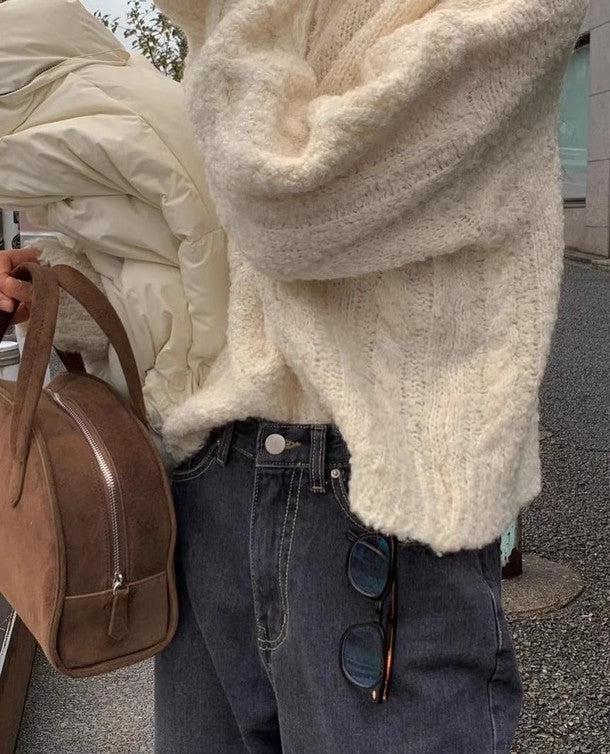 もこもこハイネックハーフジッパーニット 6321-画像3-韓国ファッション通販POPREA［ポップリア］