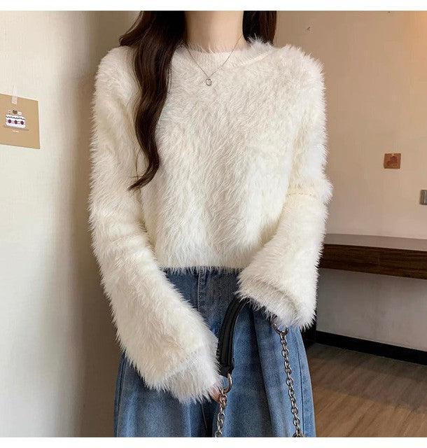 ファータッチラウンドネックニット 6375-画像3-韓国ファッション通販POPREA［ポップリア］