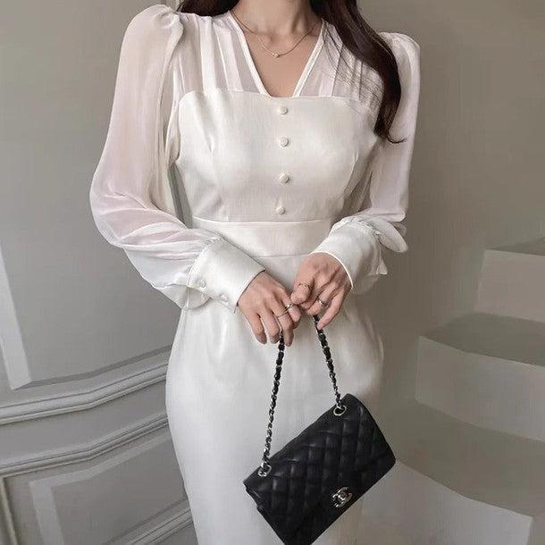 シアーマーメイドワンピースドレス 6382-画像3-韓国ファッション通販POPREA［ポップリア］