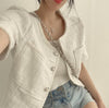 ツイード半袖ジャケット 6005-画像3-韓国ファッション通販POPREA［ポップリア］