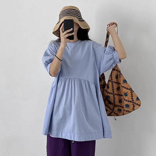 ティアードギャザーチュニック﻿ 6100-画像3-韓国ファッション通販POPREA［ポップリア］