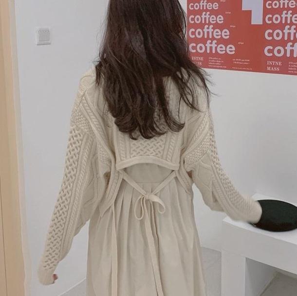 バックリボンショートニット＆ワンピ﻿﻿﻿﻿﻿﻿﻿ 6280-画像3-韓国ファッション通販POPREA［ポップリア］