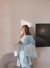 ハートネックフェイクビジューボタンワンピース 6458-画像3-韓国ファッション通販POPREA［ポップリア］