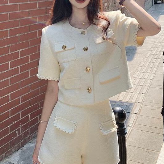 ゴールドボタンニットジャケット 6161-画像3-韓国ファッション通販POPREA［ポップリア］