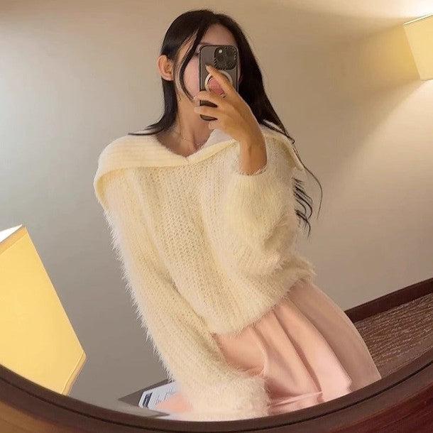 ふわふわビックカラーニット 6332-画像3-韓国ファッション通販POPREA［ポップリア］
