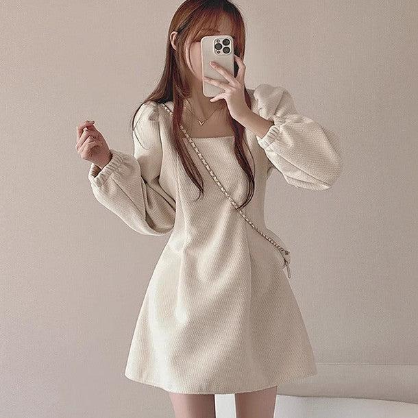 スクエアネックショートワンピース 6294-画像3-韓国ファッション通販POPREA［ポップリア］