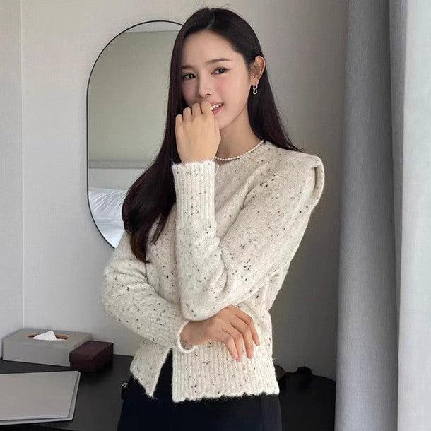 リブルニットカーディガン 6385-画像3-韓国ファッション通販POPREA［ポップリア］