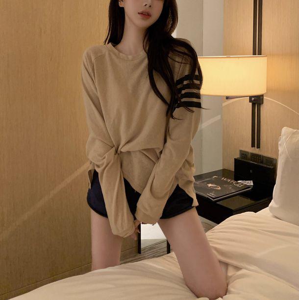 袖ラインベーシックロングTシャツ 6291-画像3-韓国ファッション通販POPREA［ポップリア］