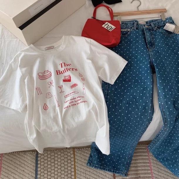 ニュアンスアートプリントTシャツ 6535-画像3-韓国ファッション通販POPREA［ポップリア］