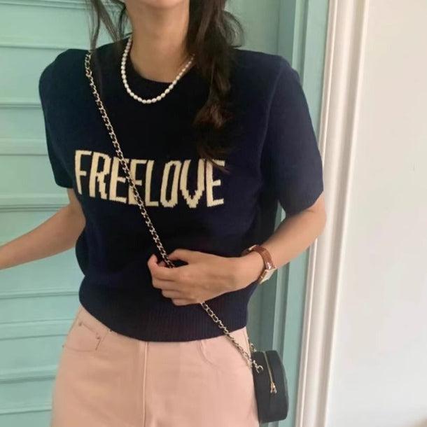 FREELOVEロゴニット 6136-画像4-韓国ファッション通販POPREA［ポップリア］