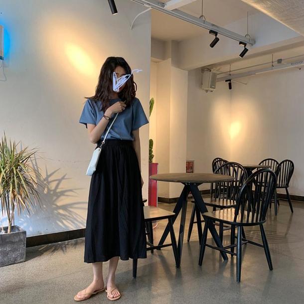 ラウンドネックレトロカラートップス 6722-画像4-韓国ファッション通販POPREA［ポップリア］