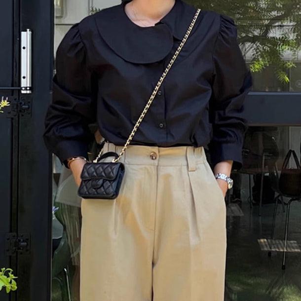 ラウンドアシメカラーシャツブラウス 6143-画像4-韓国ファッション通販POPREA［ポップリア］