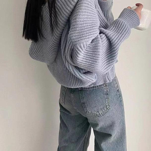 リブニットフードカーディガン 6331-画像4-韓国ファッション通販POPREA［ポップリア］