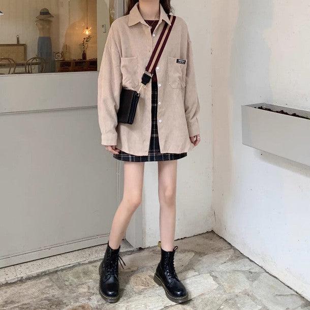 コーデュロイシャツジャケット﻿﻿﻿﻿﻿ 6269-画像4-韓国ファッション通販POPREA［ポップリア］