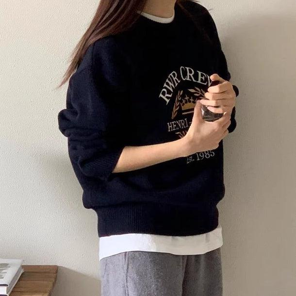 RWR CREW ロゴニット﻿ 6178-画像4-韓国ファッション通販POPREA［ポップリア］