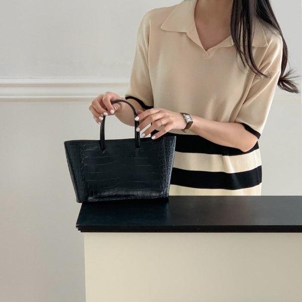 ストライプジャカードルーズニットドレス﻿ 6079-画像4-韓国ファッション通販POPREA［ポップリア］