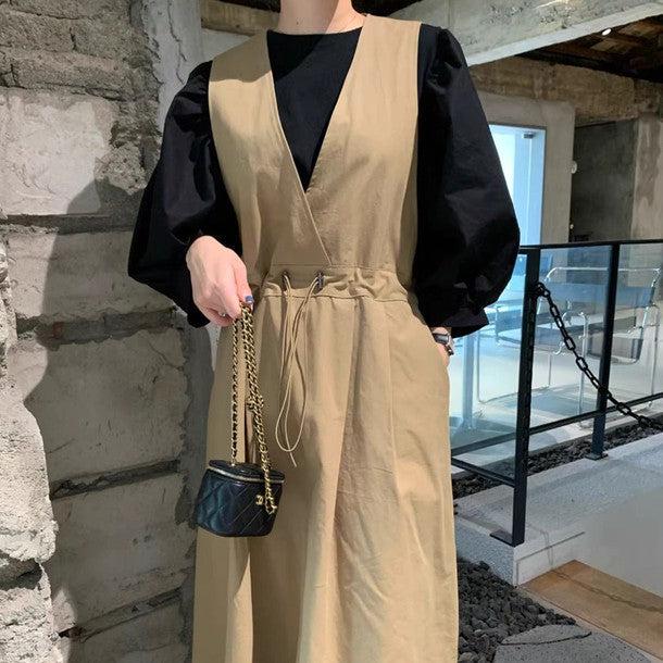 ウエストギャザージャンパースカート 6196-画像4-韓国ファッション通販POPREA［ポップリア］