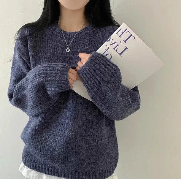 ラウンドネックドロップショルダーニット﻿﻿﻿﻿﻿ 6267-画像4-韓国ファッション通販POPREA［ポップリア］