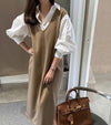 バックスリットジャンパースカート﻿ 6198-画像4-韓国ファッション通販POPREA［ポップリア］