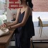 Vネックディープブルーデニムキャミ＆パンツ﻿﻿ 6566-画像4-韓国ファッション通販POPREA［ポップリア］