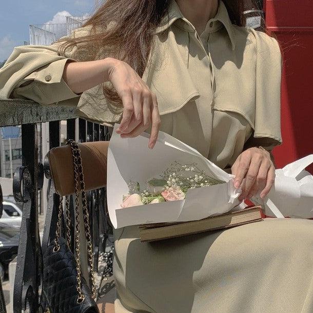 ケープフレアウエストベルトワンピース 6373-画像4-韓国ファッション通販POPREA［ポップリア］