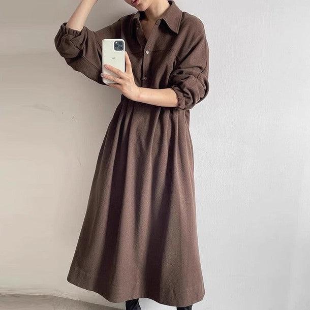 ウエストギャザーポロワンピース 6372-画像4-韓国ファッション通販POPREA［ポップリア］