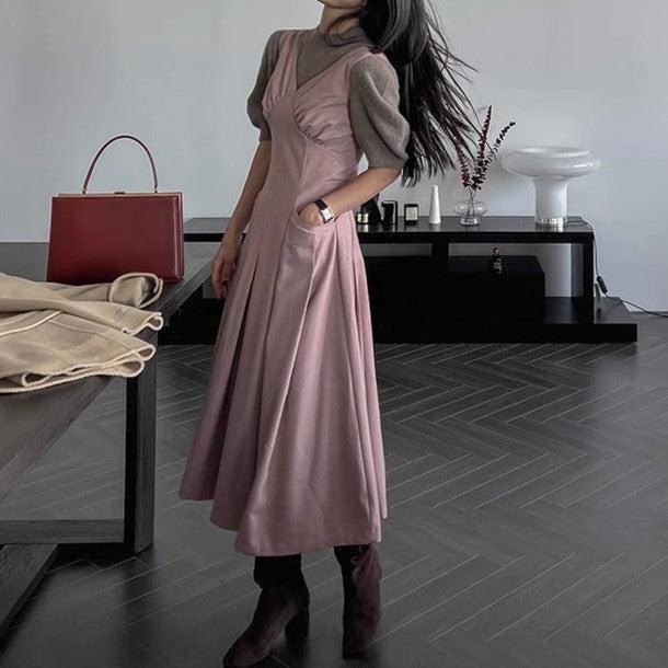 ウエストスリムジャンパースカート﻿ 6558-画像4-韓国ファッション通販POPREA［ポップリア］