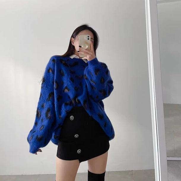 ヒョウ柄ビックルーズニット 6192-画像4-韓国ファッション通販POPREA［ポップリア］