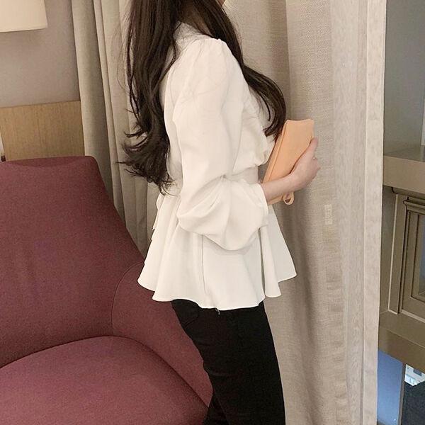 バックリボンVネックブラウス 6002-画像4-韓国ファッション通販POPREA［ポップリア］