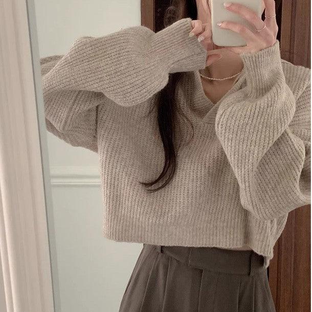 クロップドポロニット 6322-画像4-韓国ファッション通販POPREA［ポップリア］