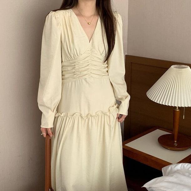 Vネックスプライシングワンピース 6155-画像4-韓国ファッション通販POPREA［ポップリア］