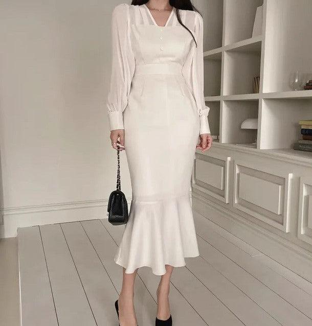 シアーマーメイドワンピースドレス 6382-画像4-韓国ファッション通販POPREA［ポップリア］