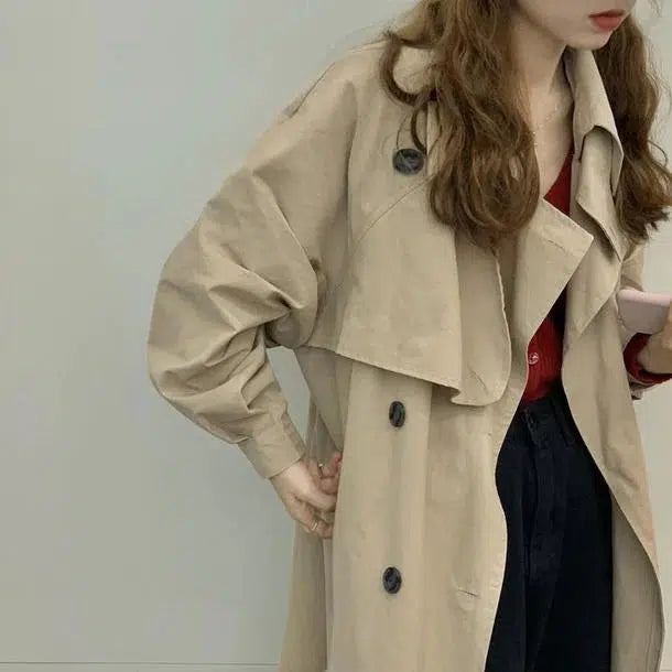 袖コンシャストレンチコート﻿ 6560-画像4-韓国ファッション通販POPREA［ポップリア］