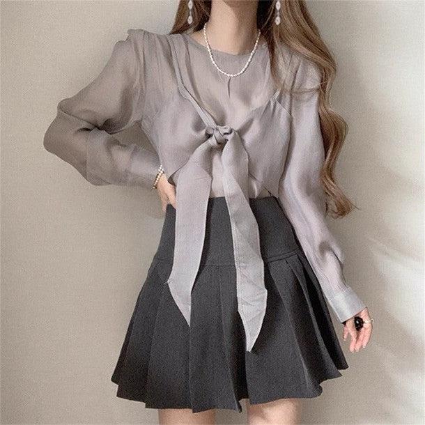 ドッキングキャミソールブラウス 6488-画像4-韓国ファッション通販POPREA［ポップリア］