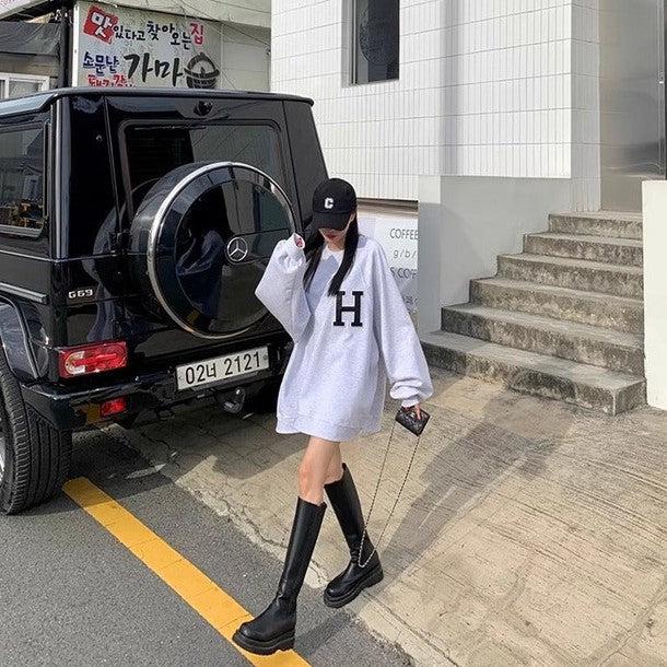 ラウンドネックプルオーバースエット 6500-画像4-韓国ファッション通販POPREA［ポップリア］