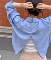 バックボタンオープンショートシャツ﻿ 6210-画像4-韓国ファッション通販POPREA［ポップリア］