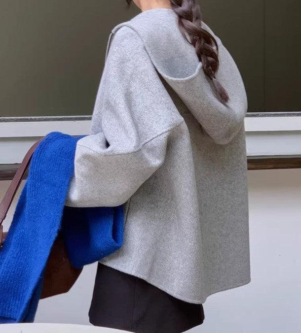 ビックフード付きジッパージャケット 6244-画像4-韓国ファッション通販POPREA［ポップリア］