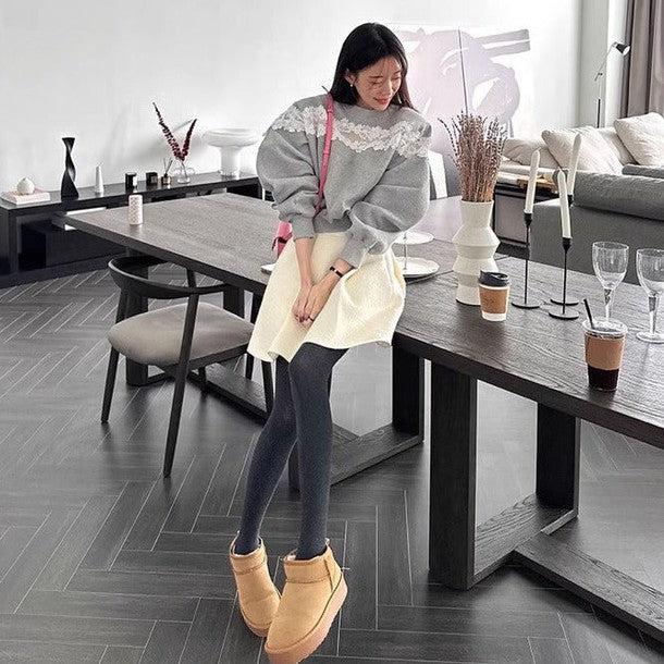 レースドッキングスウェット 6437-画像4-韓国ファッション通販POPREA［ポップリア］