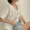 ツイード半袖ジャケット 6005-画像4-韓国ファッション通販POPREA［ポップリア］