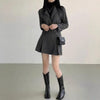 ヘリンボーンショートジャケット＆スカート 6387-画像4-韓国ファッション通販POPREA［ポップリア］