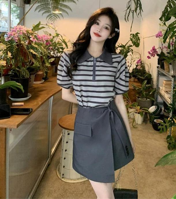 ハーフジップアップポロシャツ 6075-画像4-韓国ファッション通販POPREA［ポップリア］