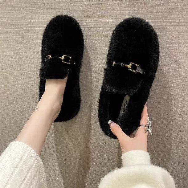 ボアローファーフラットシューズ 6380-画像4-韓国ファッション通販POPREA［ポップリア］