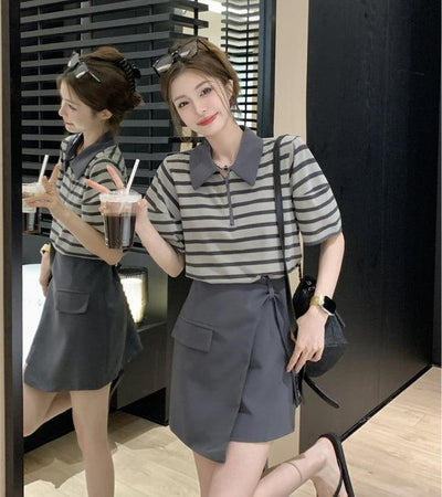 ミニラップスカート 6076-画像4-韓国ファッション通販POPREA［ポップリア］